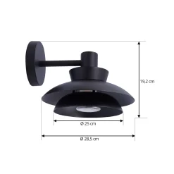 Lucande ulkoseinävalaisin Thais, musta, metalli, Ø 25 cm