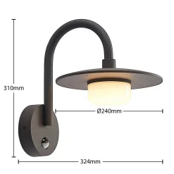 Lucande ulkoseinävalaisin Zamalino, 31 cm, antrasiitti, tunnistin
