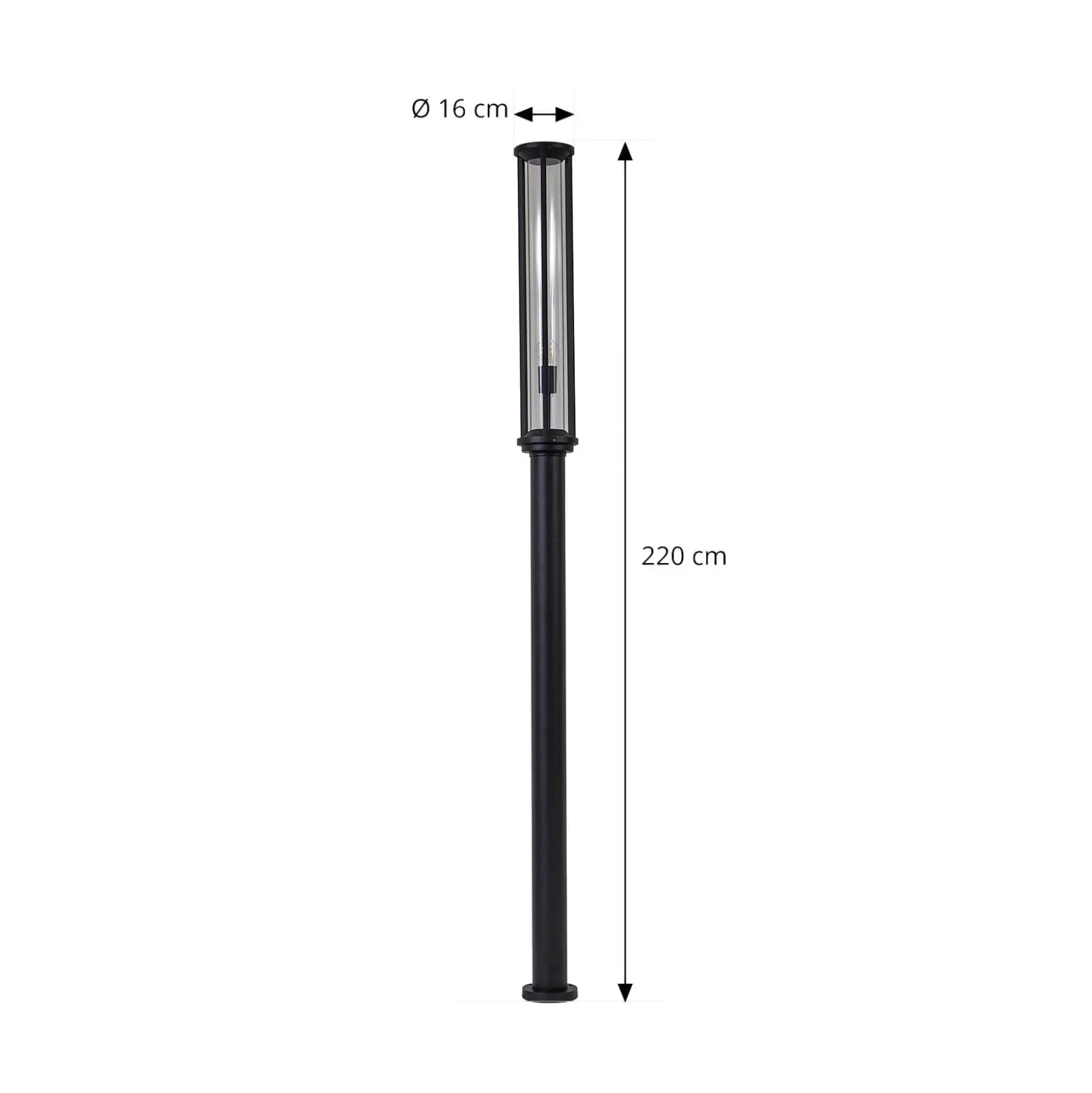 Lucande ulkovalaisin Alivaro, musta, 220 cm, E27, IP65
