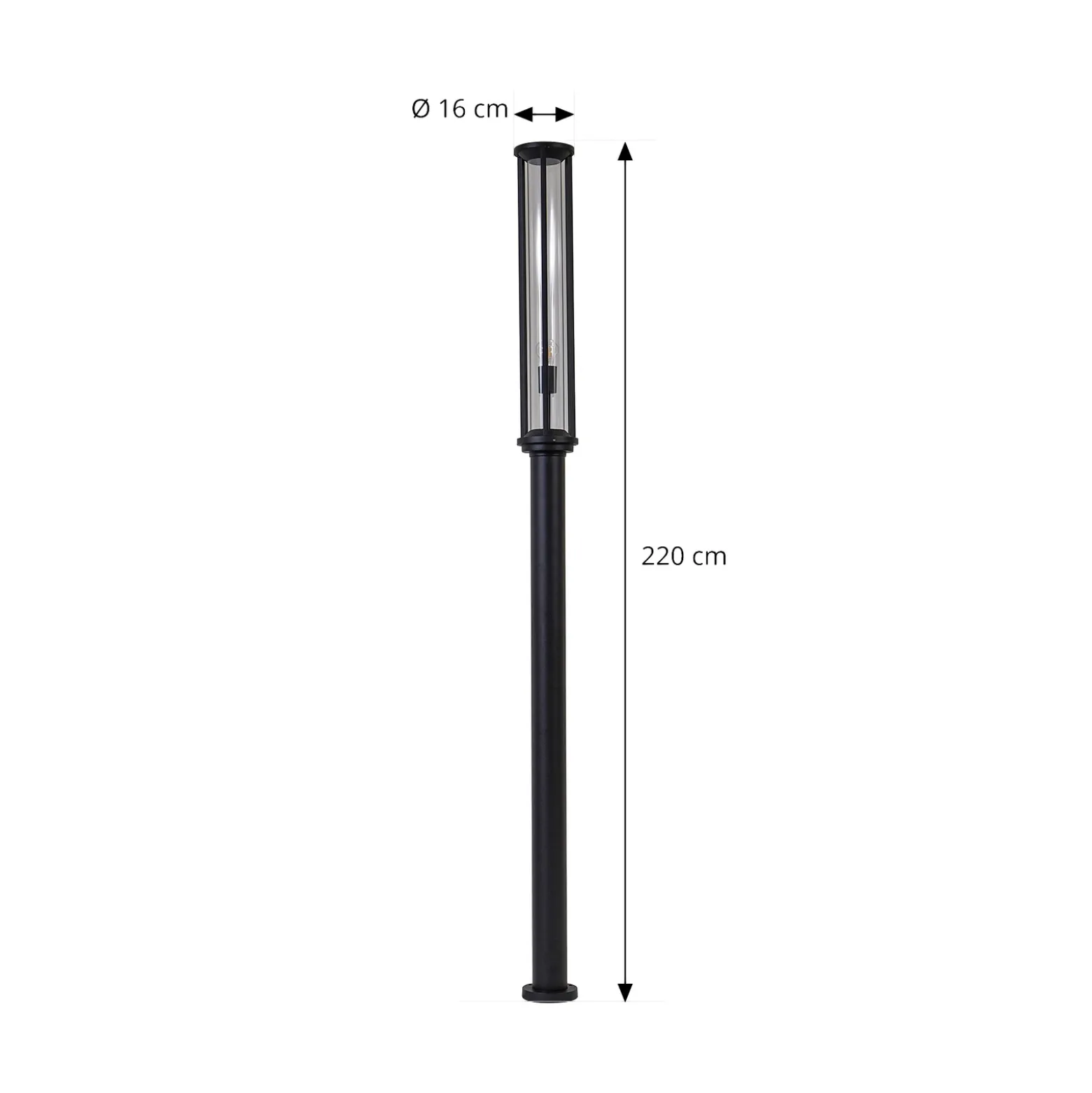 Lucande ulkovalaisin Alivaro, musta, 220 cm, E27, IP65