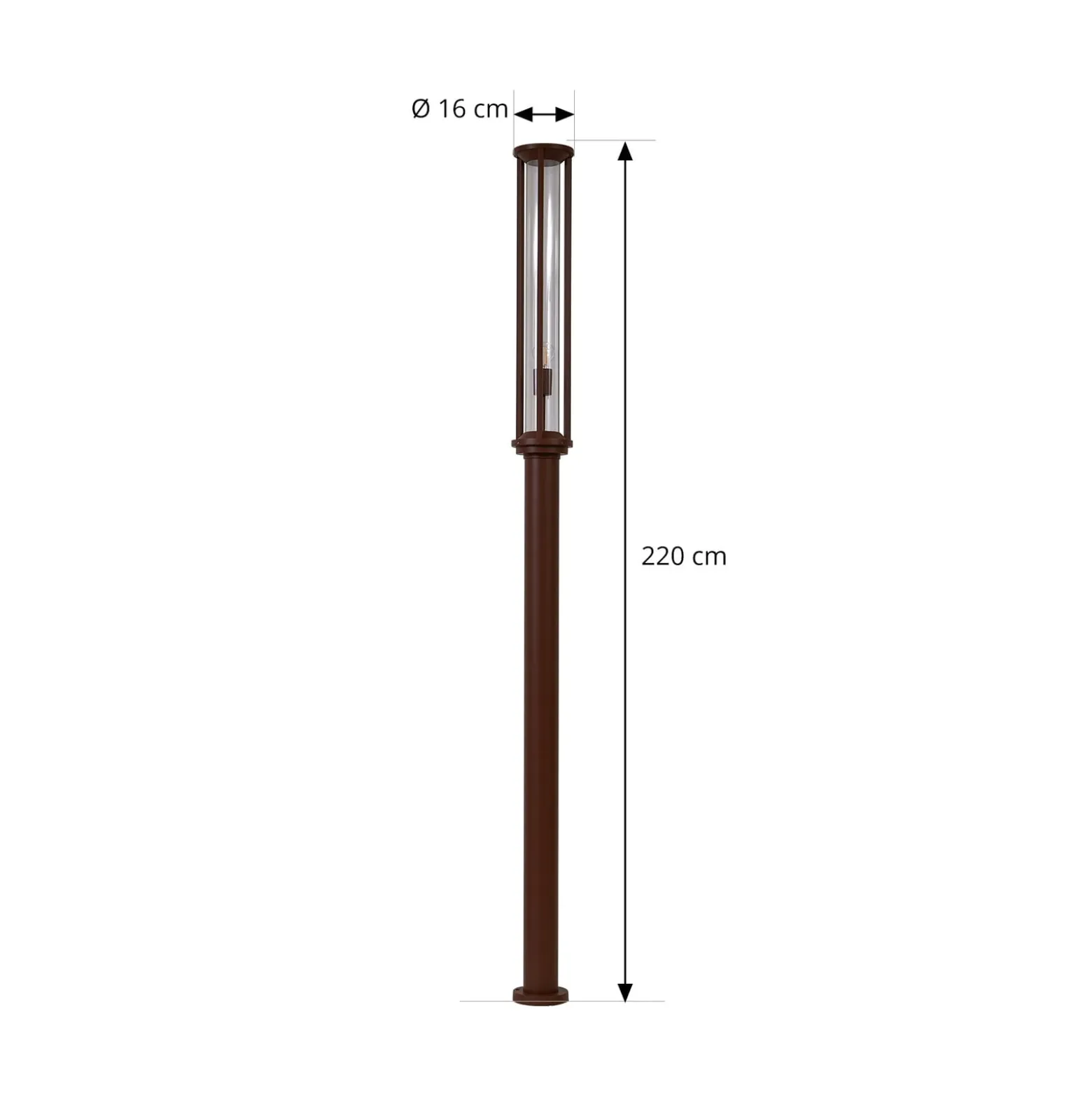 Lucande ulkovalaisin Alivaro, ruosteenvärinen, 220 cm, E27, IP65