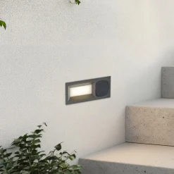 Lucande upotettava LED-seinävalaisin Lachlain, antrasiitti, pistorasia