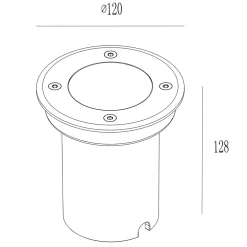 Lucande uppoasennettava lattiavalaisin Ava, Ø 12 cm, pyöreä, IP67, GU10