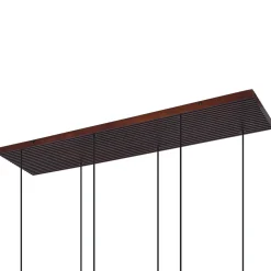 Lucande Veloura riippuvalaisin, 6-lamppuinen, 100 cm, lasi, puu