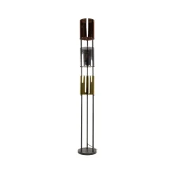 Lucente Tricolore -maavalaisin, musta, 3-lamppuinen, 175 cm, E27
