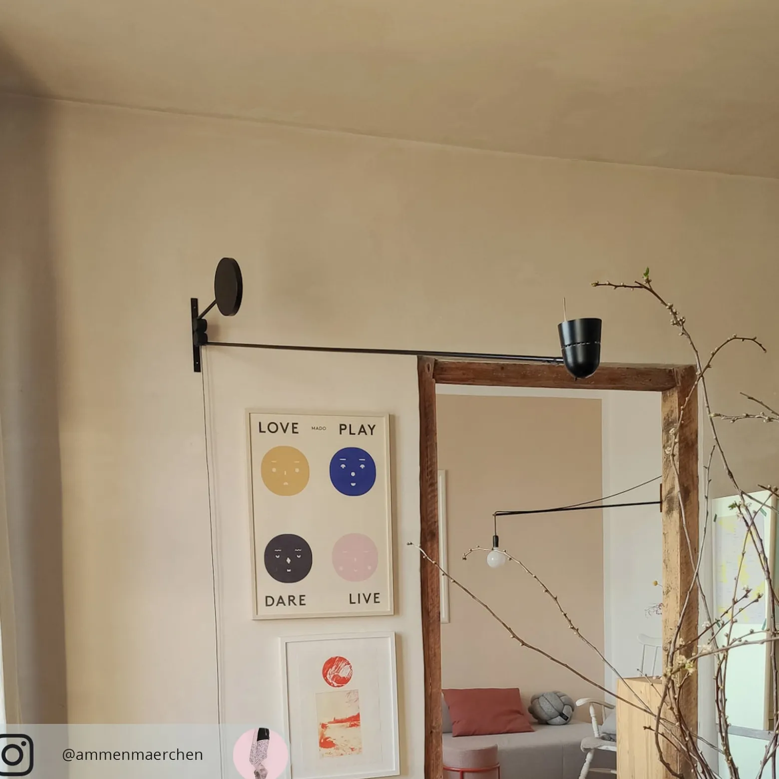 Luceplan LED-seinävalaisin Counterbalance musta