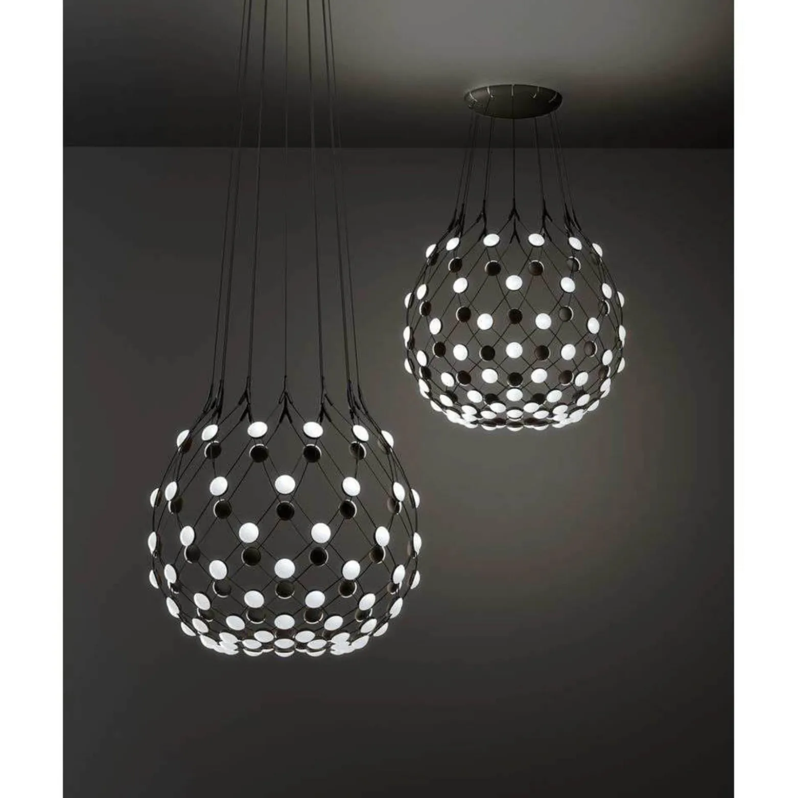 Luceplan Mesh Wireless riippuvalo, Ø 100 cm, 4 m, Bluetooth