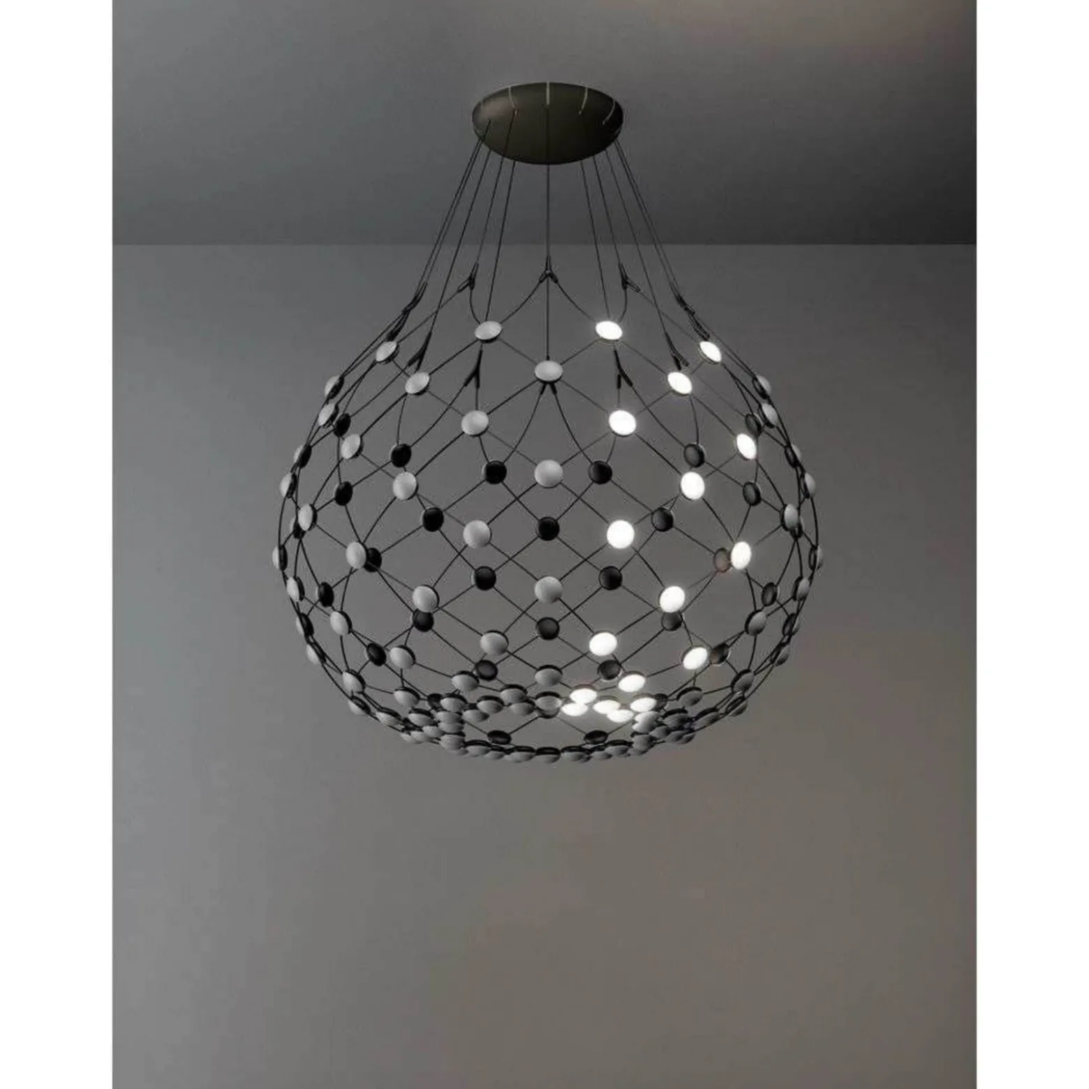 Luceplan Mesh Wireless riippuvalo, Ø 100 cm, 4 m, Bluetooth