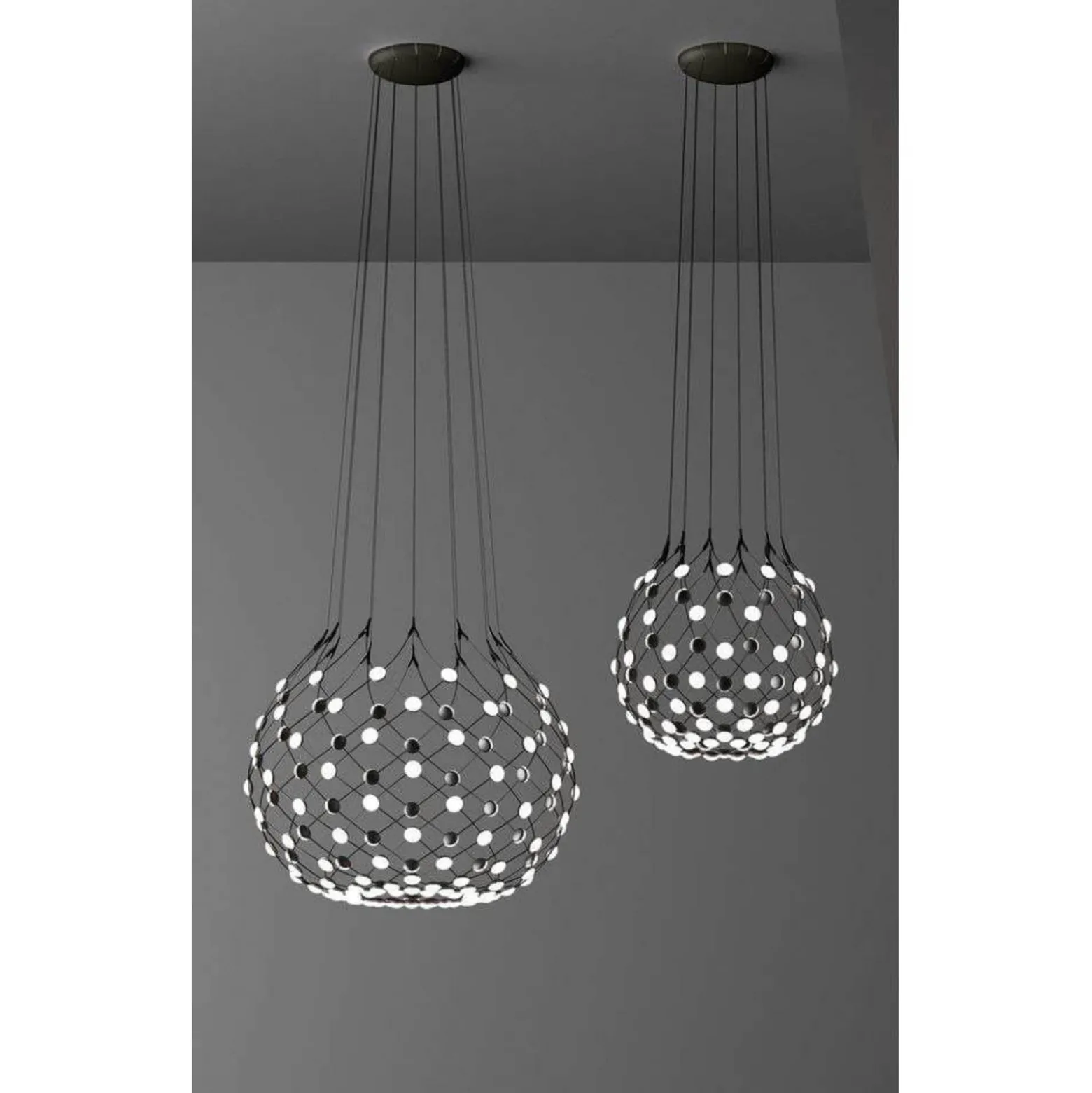 Luceplan Mesh Wireless riippuvalo, Ø 100 cm, 4 m, Bluetooth