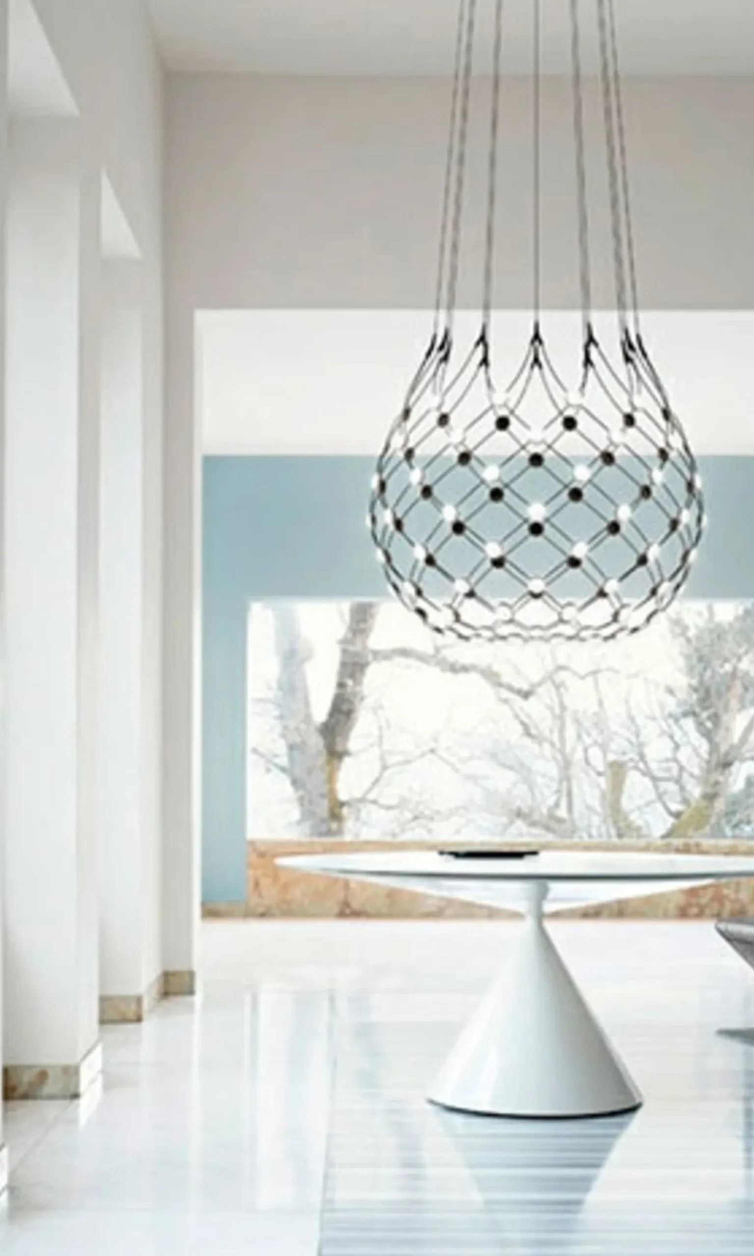 Luceplan Mesh Wireless riippuvalo, Ø 100 cm, 5 m, Bluetooth