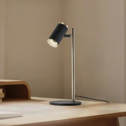Lume pöytävalaisin, musta/kultainen antiikki, korkeus 42 cm, metallia