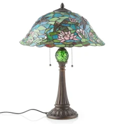 Lumoava Tiffany-tyylinen Waterlily-pöytävalaisin