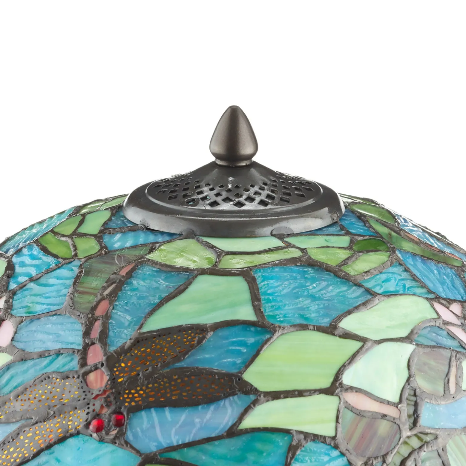 Lumoava Tiffany-tyylinen Waterlily-pöytävalaisin