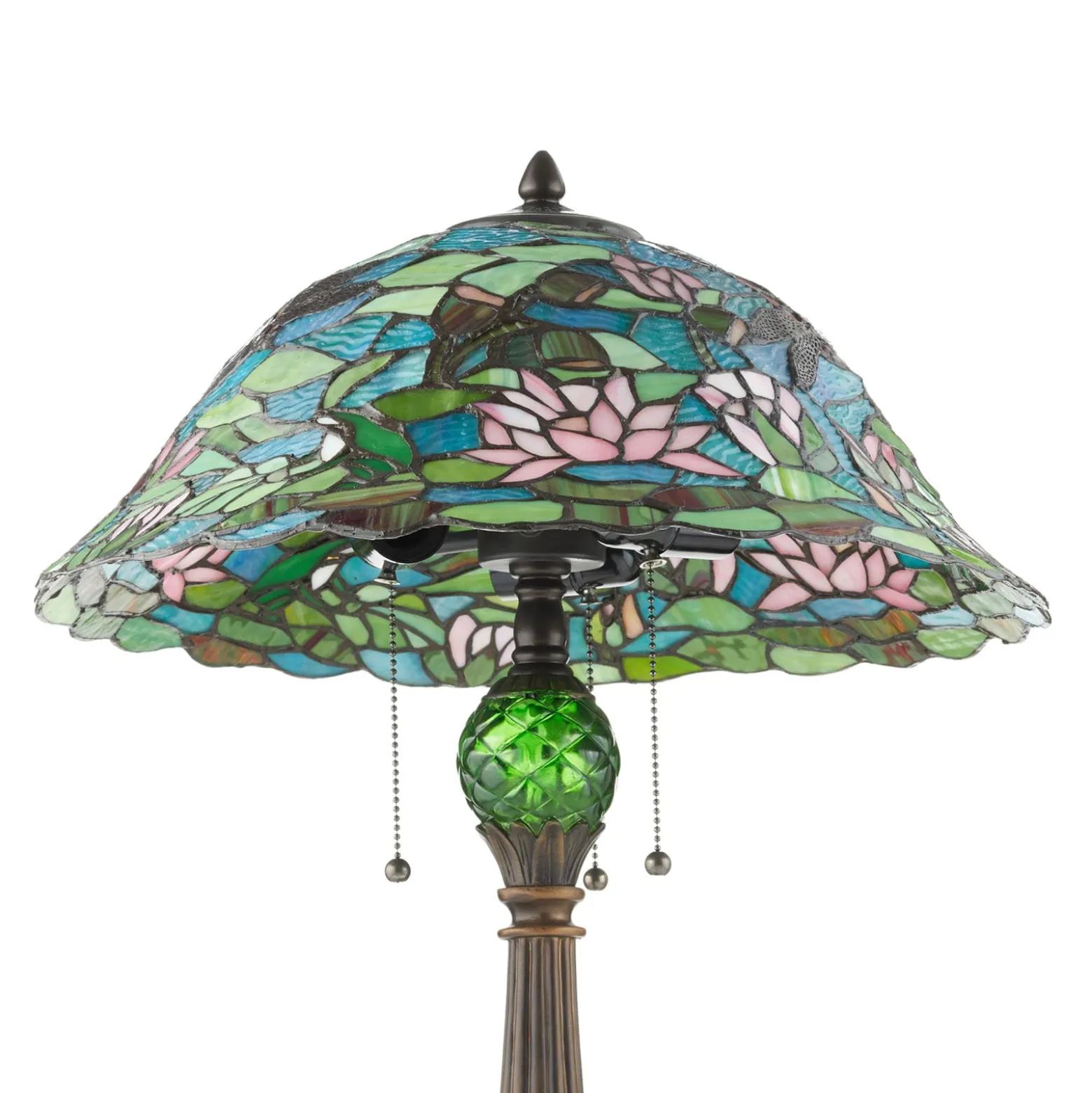 Lumoava Tiffany-tyylinen Waterlily-pöytävalaisin