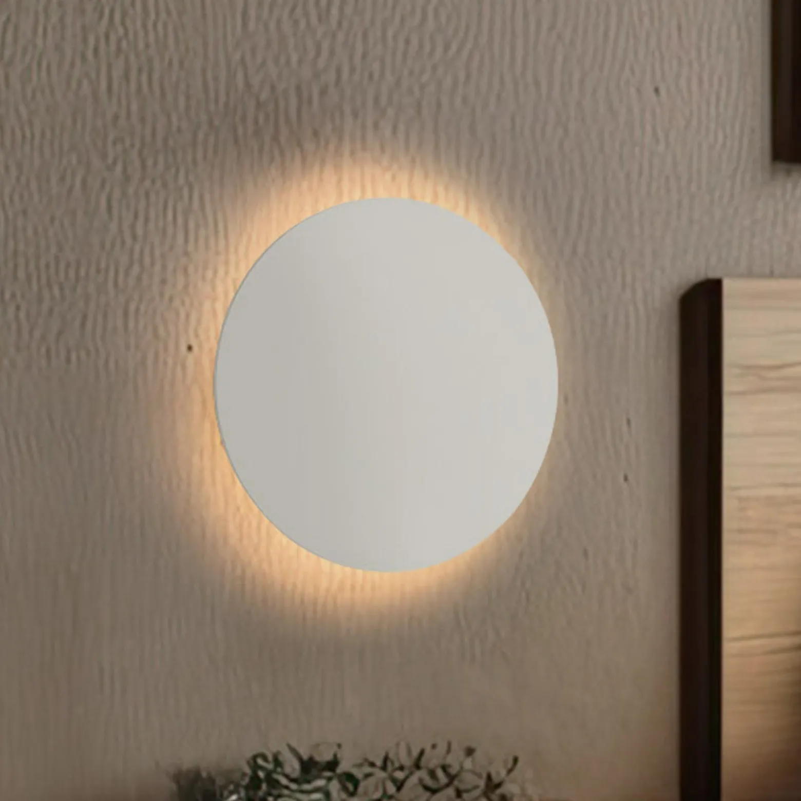 Luna seinävalaisin, beige, epäsuora valo, Ø 30 cm, teräs