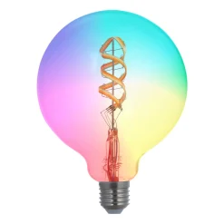 LUUMR Smart LED, E27, G125, 4W, RGB, Tuya, WLAN, kirkas, CCT