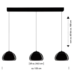 Luxxo LED-riippuvalaisin, musta, 3-valo, kaukosäädin