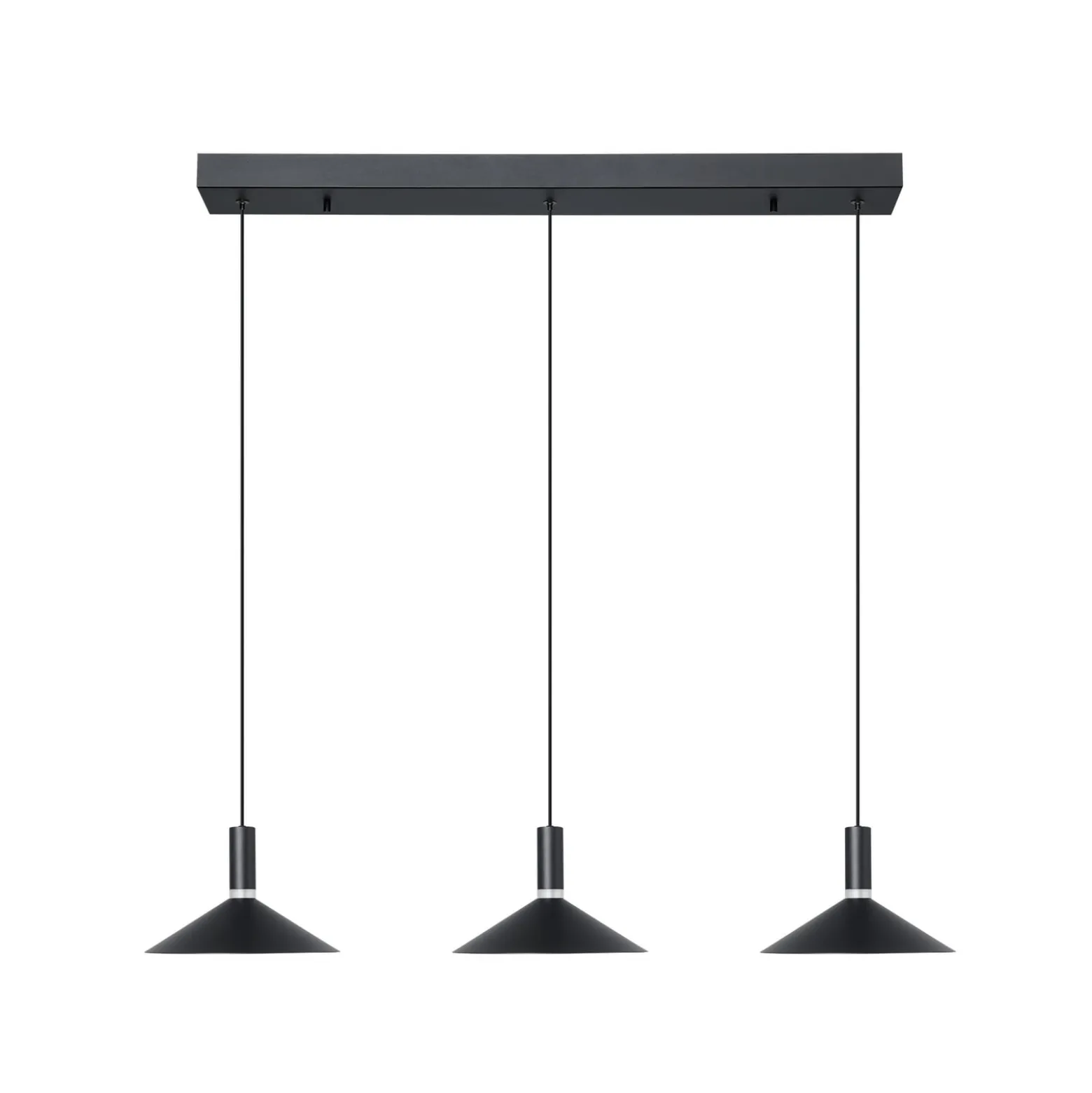 Älykäs riippuvalo Conomavilla-Z, musta 92 cm 3-lamppuinen RGB