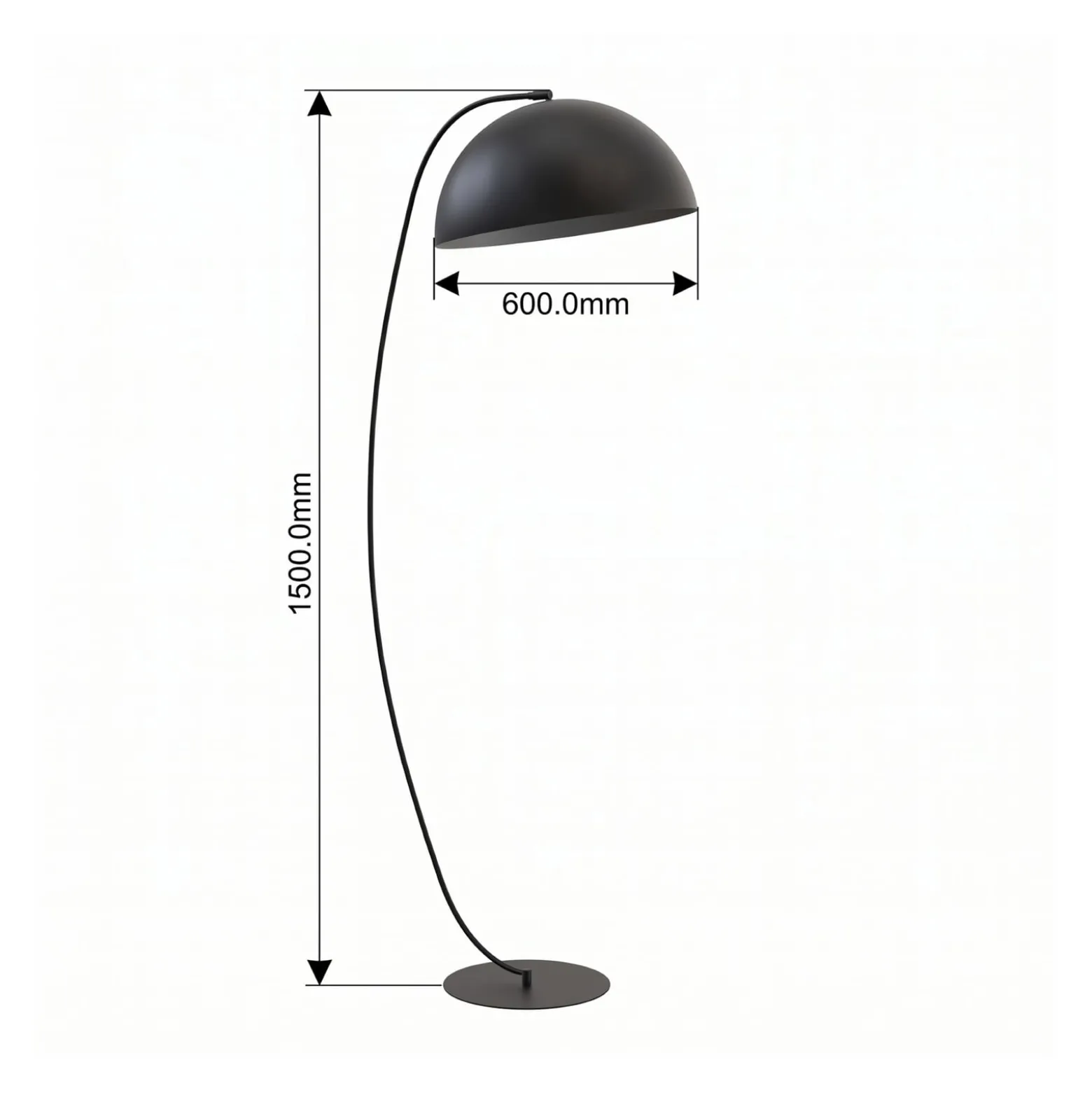 Maavalaisin Arcos, musta, korkeus 150 cm, metalli