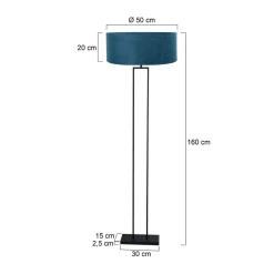Maavalaisin Stang, musta/sininen sametti, korkeus 160 cm, E27