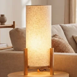Madita LED-pöytävalaisin, korkeus 48 cm, luonnonvalkoinen/pellavainen