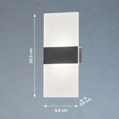 Magnetics LED-ladattava seinävalaisin, musta, 22,5 cm korkea