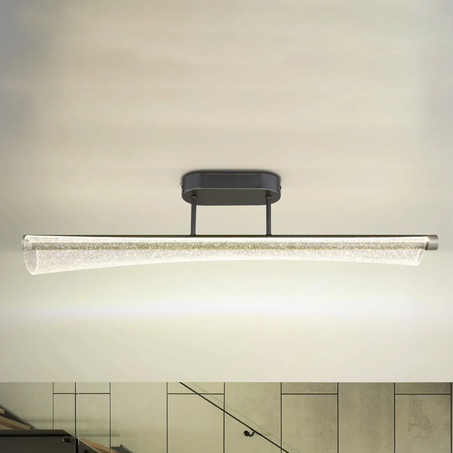 Malinda-LED-kattovalaisin, kirkas/antrasiitti, pituus 81 cm, CCT