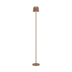 Mannera-L-mallinen LED-akku-terassivalaisin, ruosteenvärinen, korkeus 140 cm
