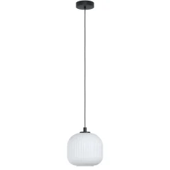 Mantunalle-riippuvalaisin, Ø 20 cm, musta/valkoinen, lasia
