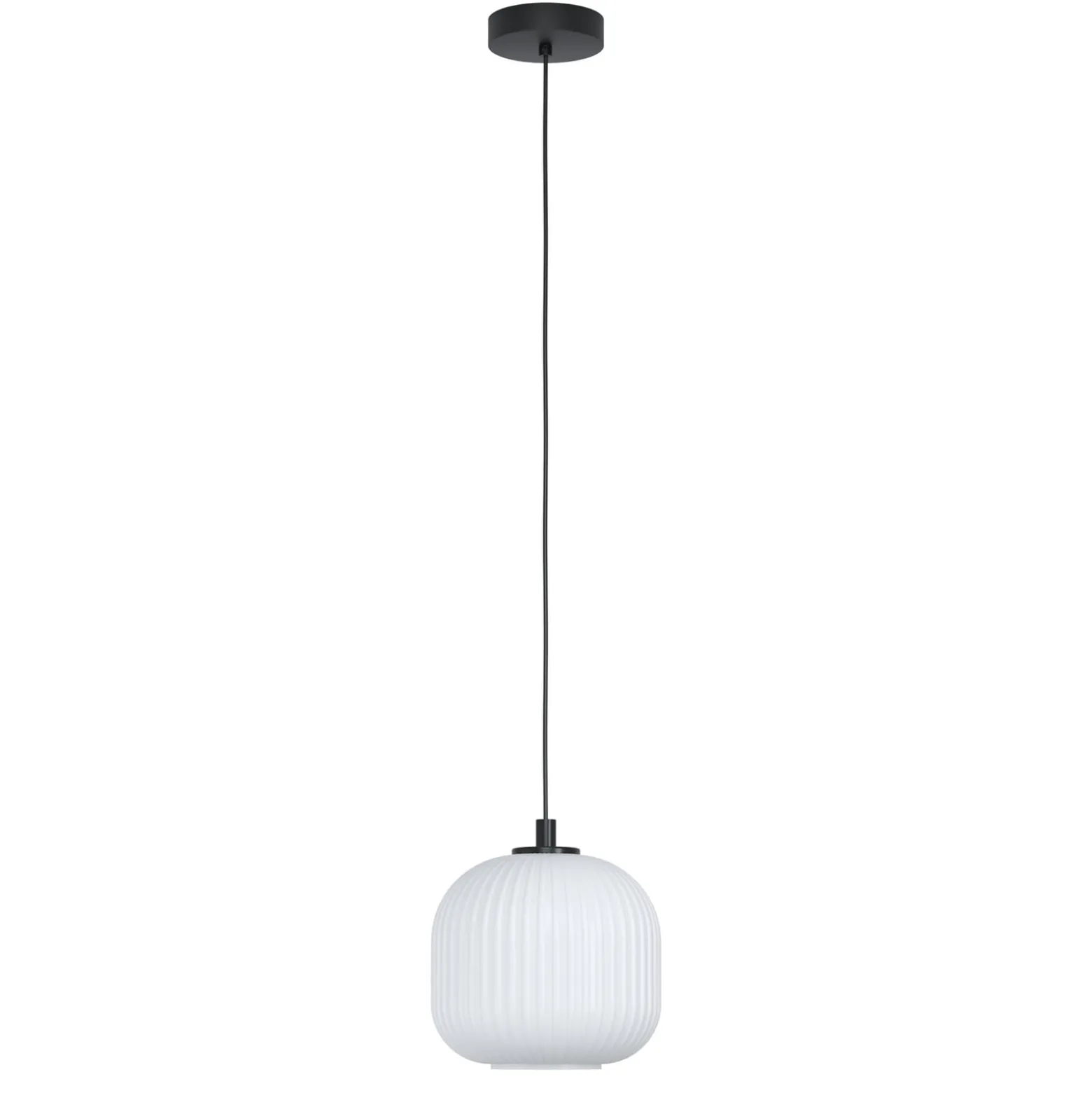Mantunalle-riippuvalaisin, Ø 20 cm, musta/valkoinen, lasia