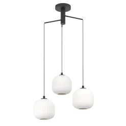 Mantunalle-riippuvalaisin, Ø 62 cm, musta/valkoinen, 3-valo.