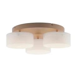 MARIKA-LED-kattovalaisin, beige/valkoinen, 40 cm, 3-lamppuinen, lasi, Switchdim