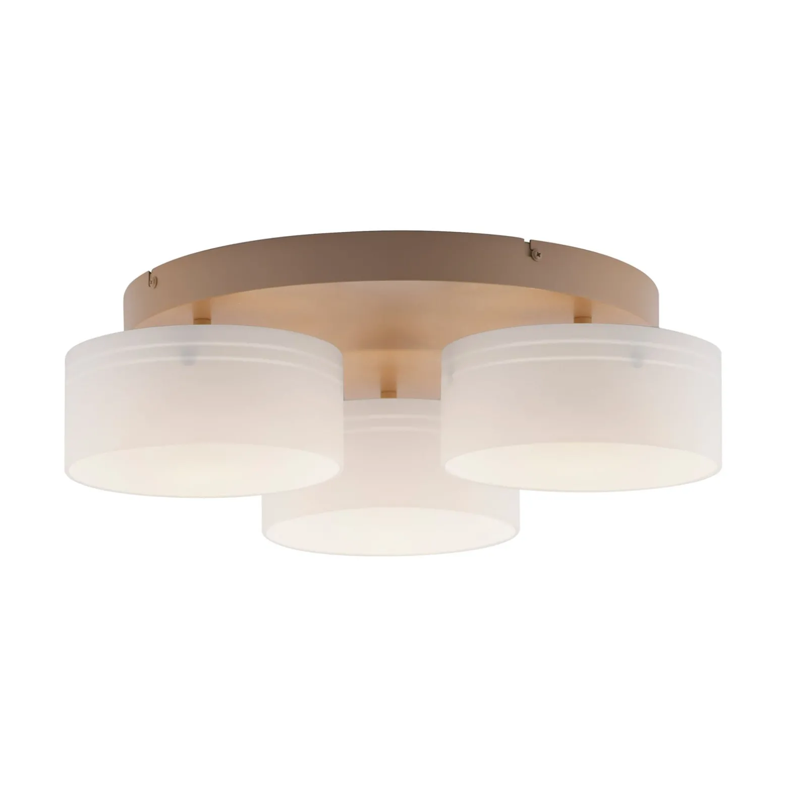 MARIKA-LED-kattovalaisin, beige/valkoinen, 40 cm, 3-lamppuinen, lasi, Switchdim