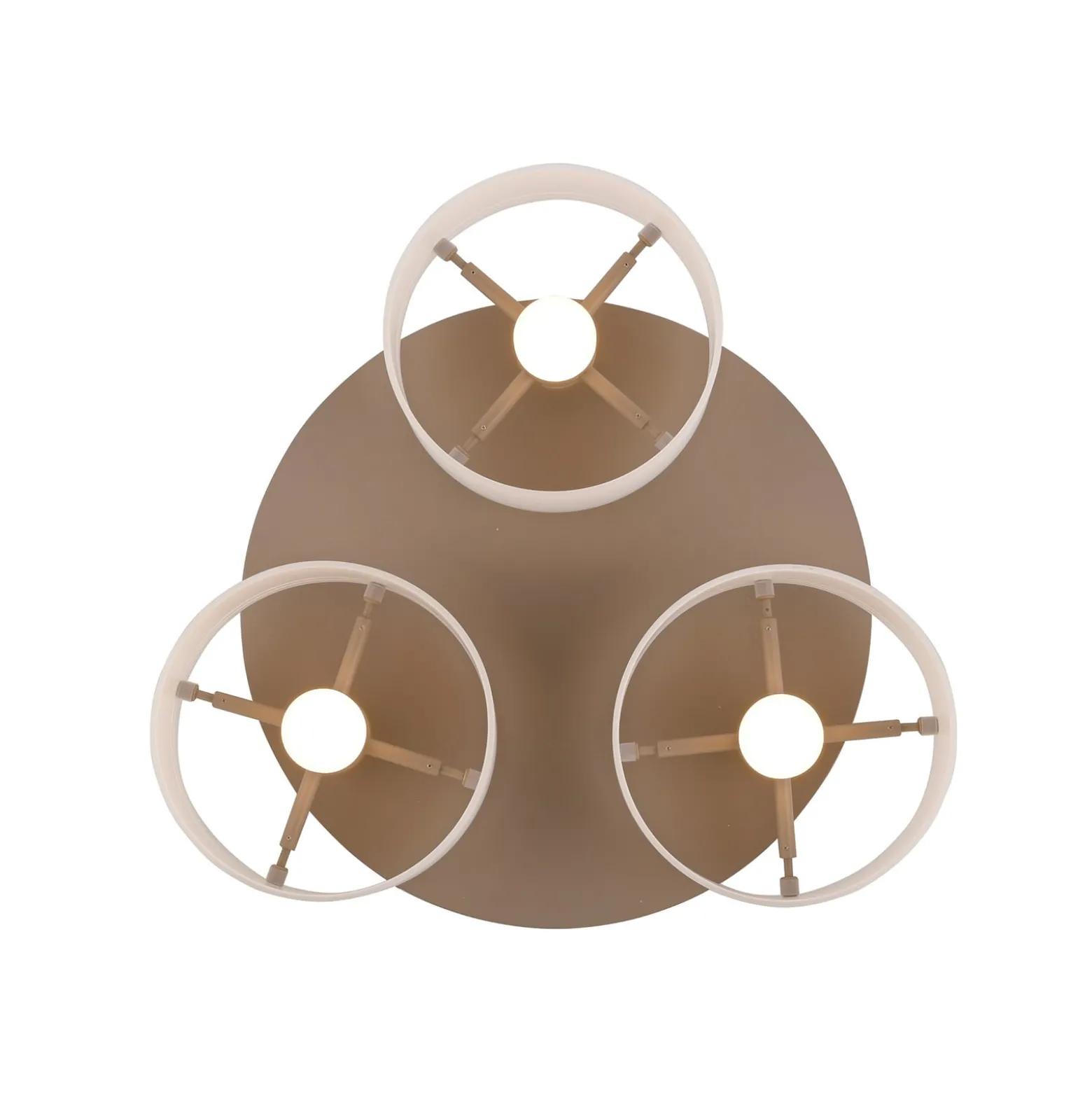 MARIKA-LED-kattovalaisin, beige/valkoinen, 40 cm, 3-lamppuinen, lasi, Switchdim
