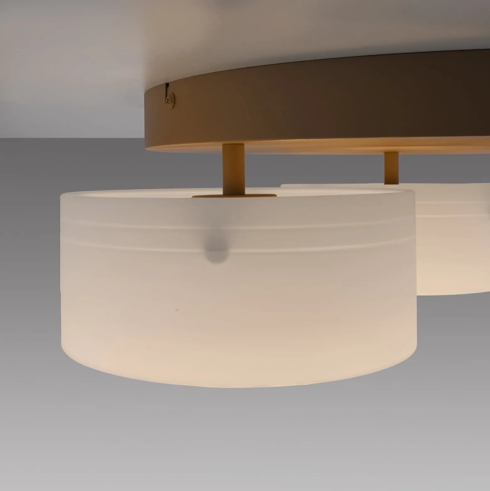 MARIKA-LED-kattovalaisin, beige/valkoinen, 40 cm, 3-lamppuinen, lasi, Switchdim