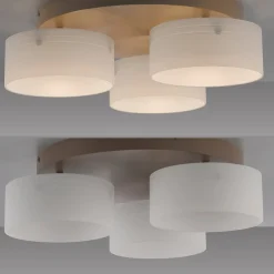 MARIKA-LED-kattovalaisin, beige/valkoinen, 40 cm, 3-lamppuinen, lasi, Switchdim