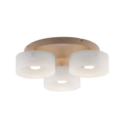 MARIKA-LED-kattovalaisin, beige/valkoinen, 40 cm, 3-lamppuinen, lasi, Switchdim
