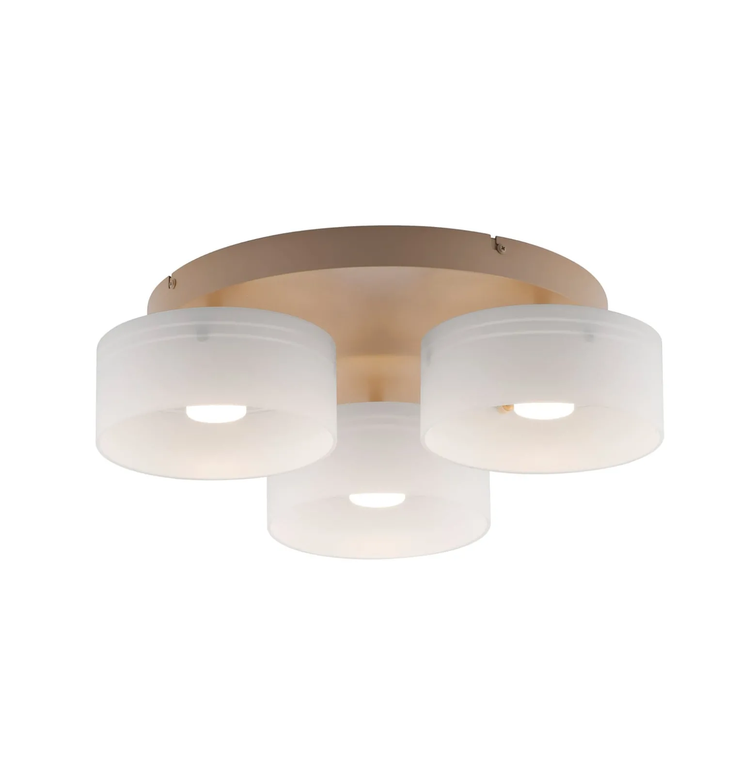 MARIKA-LED-kattovalaisin, beige/valkoinen, 40 cm, 3-lamppuinen, lasi, Switchdim
