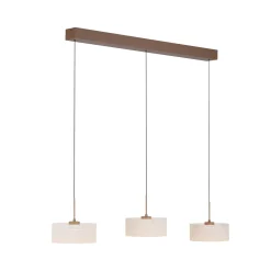 MARIKA-LED-riippuvalaisin, beige/valkoinen, 105 cm, 3-lamppuinen, lasi,