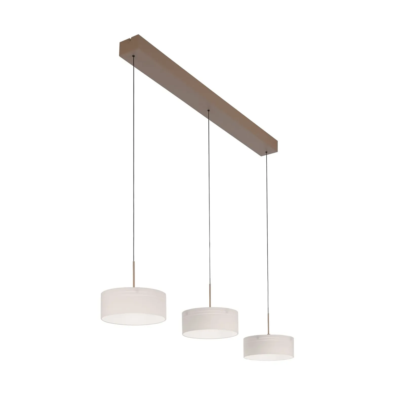 MARIKA-LED-riippuvalaisin, beige/valkoinen, 105 cm, 3-lamppuinen, lasi,