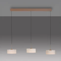 MARIKA-LED-riippuvalaisin, beige/valkoinen, 105 cm, 3-lamppuinen, lasi,