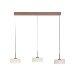 MARIKA-LED-riippuvalaisin, beige/valkoinen, 105 cm, 3-lamppuinen, lasi,