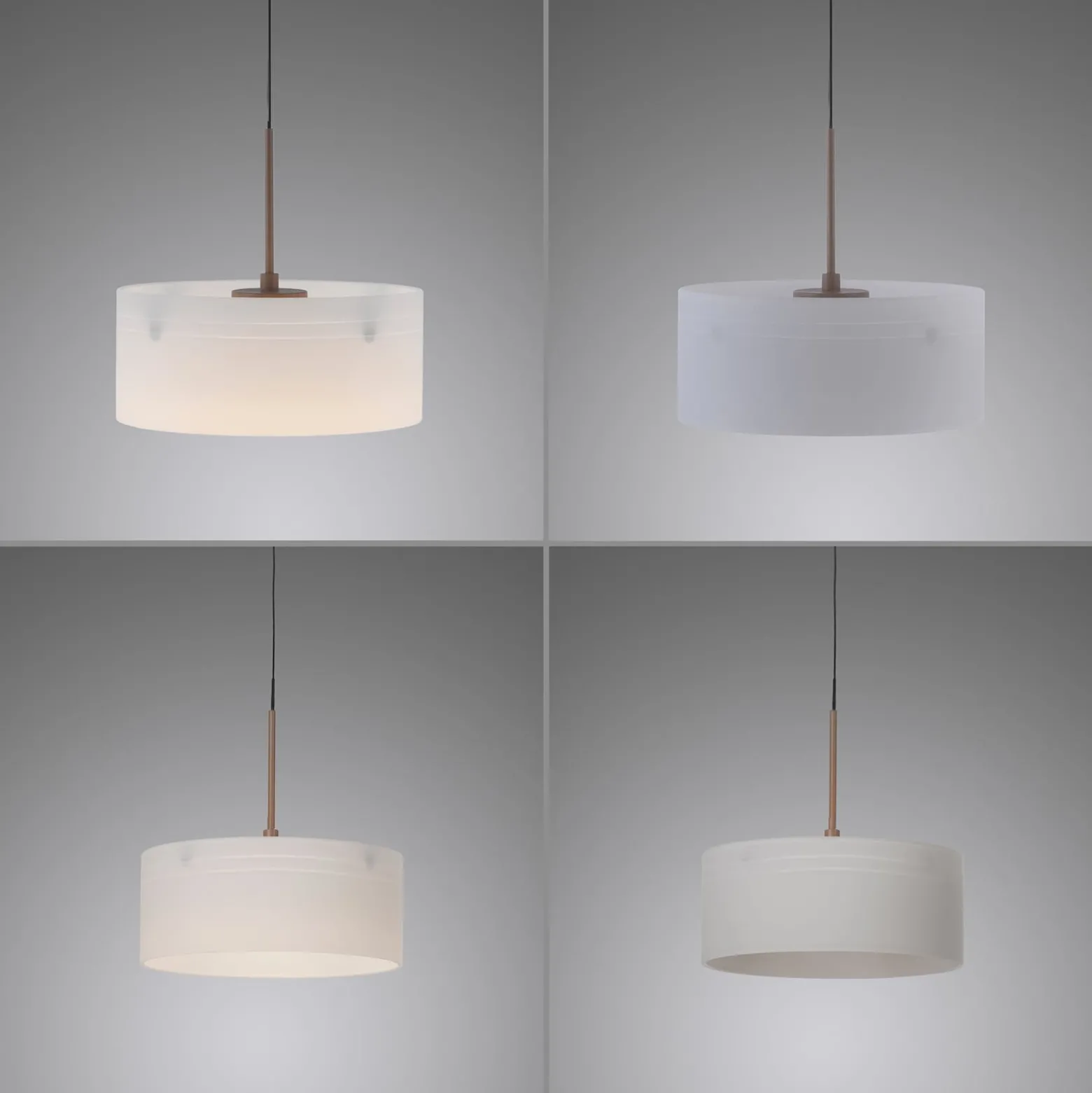 MARIKA-LED-riippuvalaisin, beige/valkoinen, 105 cm, 3-lamppuinen, lasi,
