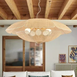 MARKET SET Riippuvalo Coquillage, 110 cm, luonnonvärinen rottinki