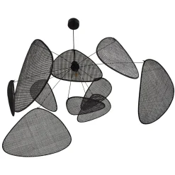 MARKET SET Screen XL -riippuvalaisin, 60 cm, musta, rottinki