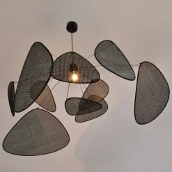 MARKET SET Screen XL -riippuvalaisin, 60 cm, musta, rottinki