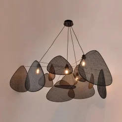 MARKET SET Screen XXL -riippuvalaisin, 90 cm, musta, rottinki