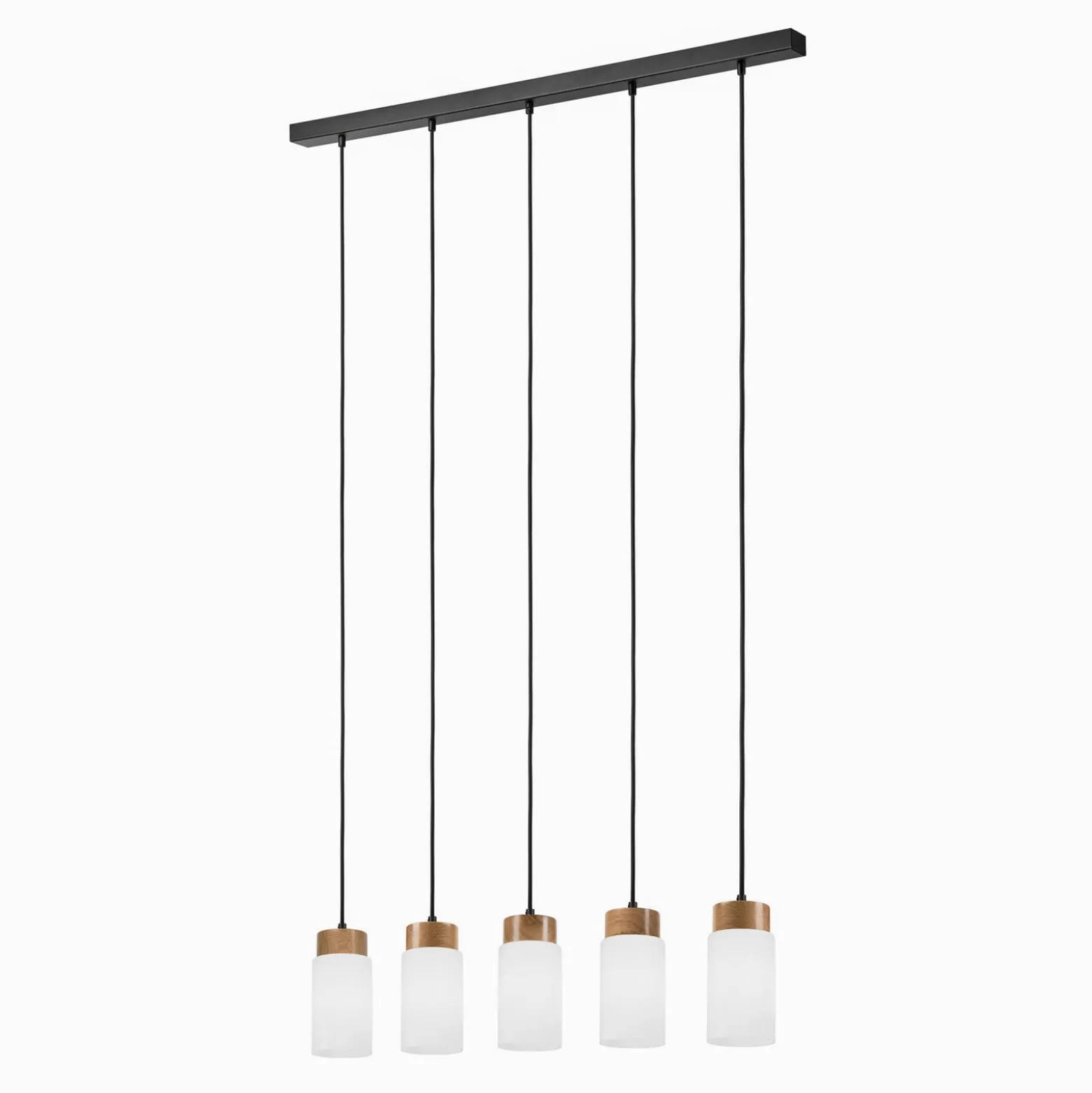 Markus-riippuvalaisin, opaalilasi/tammipuu Pituus 100 cm 5-valo.