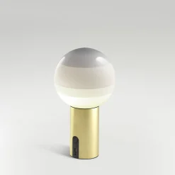 MARSET Akku-pöytälamppu Dipping Light, himmennettävä valkoinen/messinki