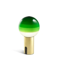 MARSET Akku-pöytälamppu Dipping Light, vihreä/messinki